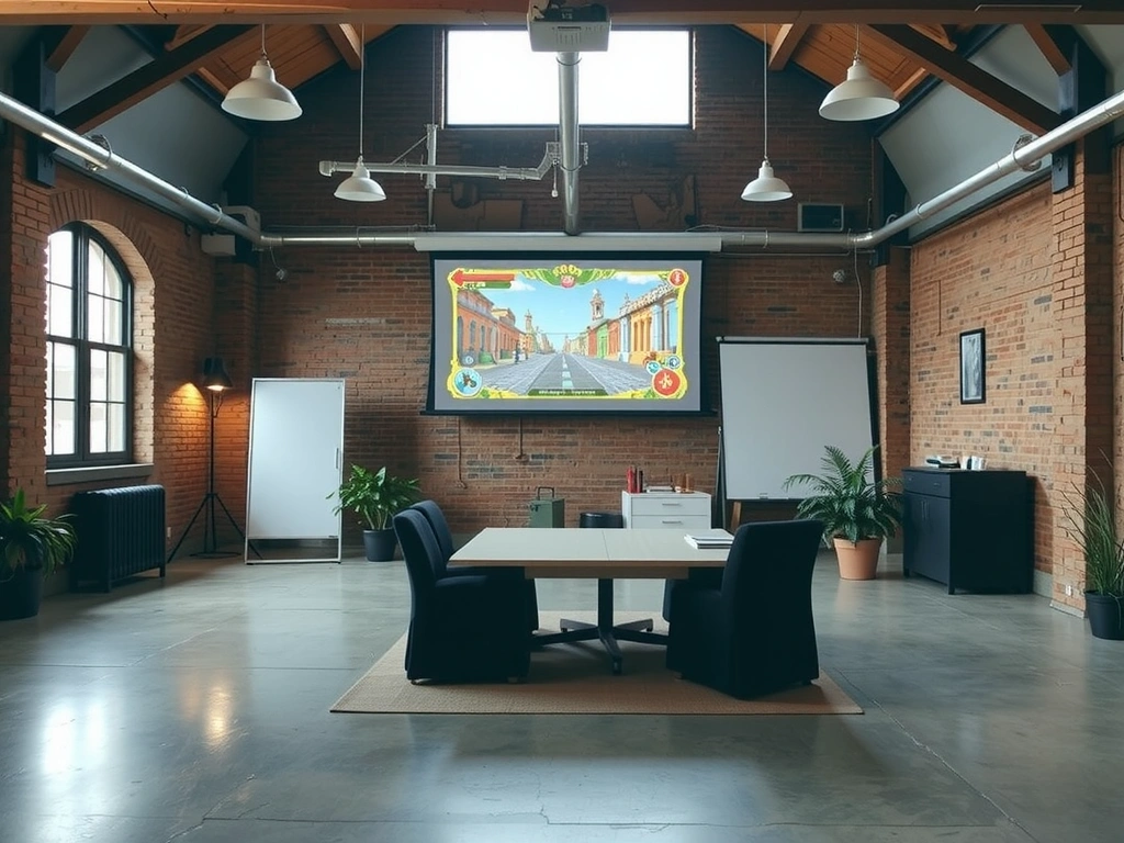 The central game lab with projection surface
